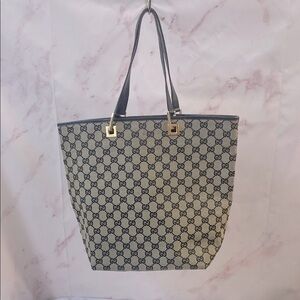 Gucci Beige and Black Tote Bag